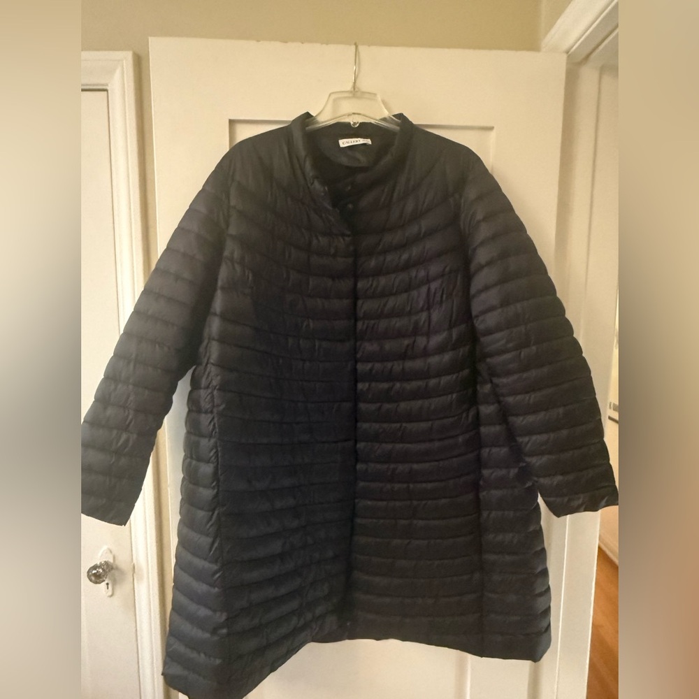 Women's Black Non-Down A-Line Puffer Coat - Size XXL